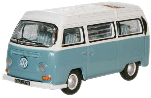VW T1 CAMPER VAN CHROME BLUE/WHITE 1-76 SCALE 76VW020